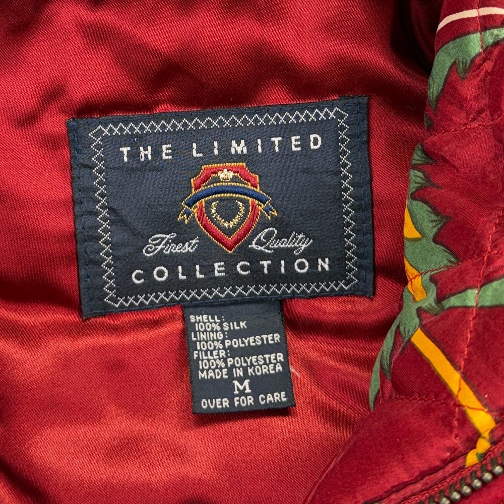 The‎ Limited Quilted Silk Jacket Womens M Red Paisley Art-To-Wear Grandmacore - Picture 7 of 10